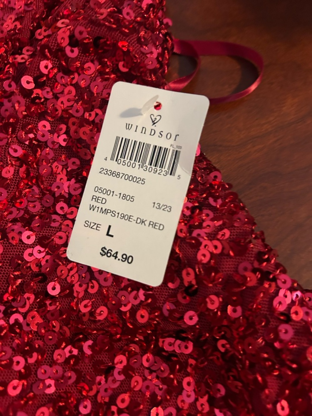 Windsor Red Sequin Bra Top